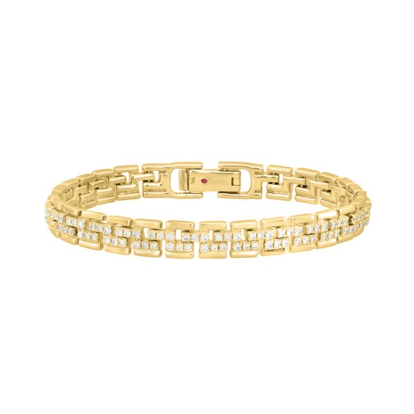 18K YELLOW GOLD 2CT ROUND DIAMOND LADIES BRACELET ...