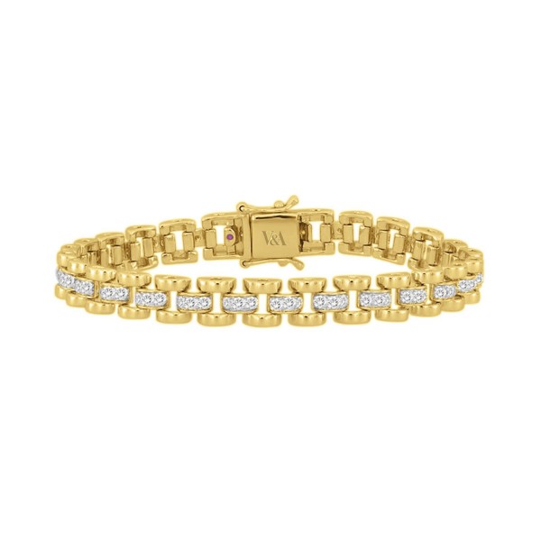 18K YELLOW  GOLD 2CT ROUND DIAMOND LADIES BRACELET...