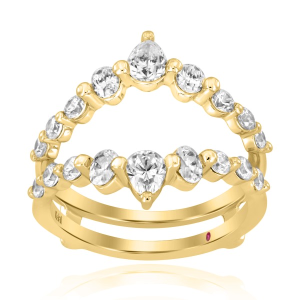 18K YELLOW GOLD 1 1/4CT ROUND/OVAL/PEAR DIAMOND LA...