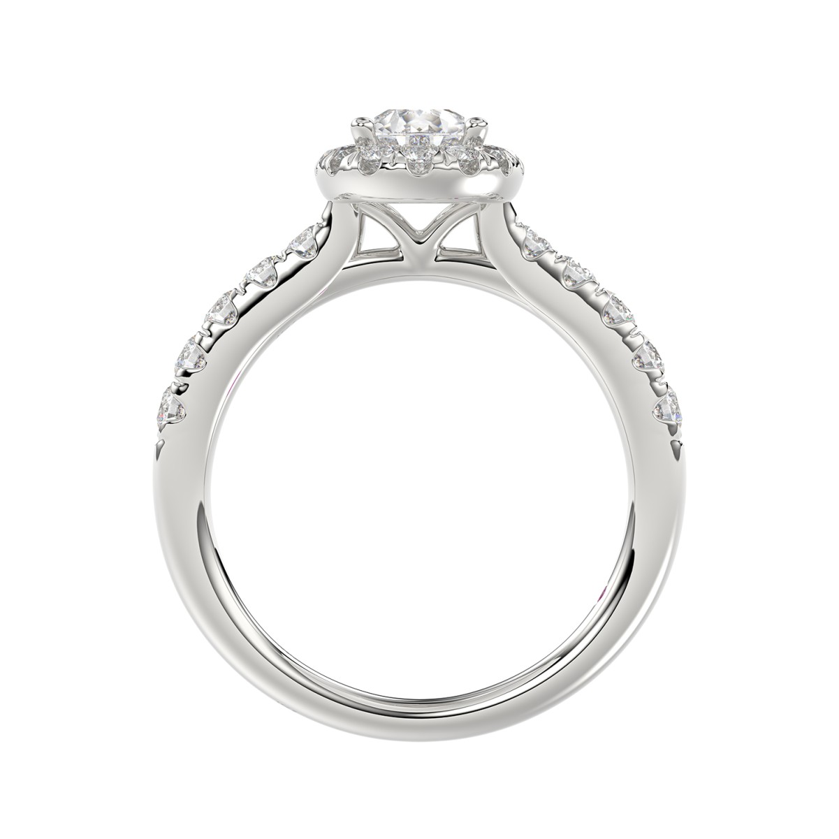 18K WHITE GOLD 1 1/2CT ROUND/PEAR DIAMOND LADIES BRIDAL SET(CENTER STONE PEAR DIAMOND 3/4CT)