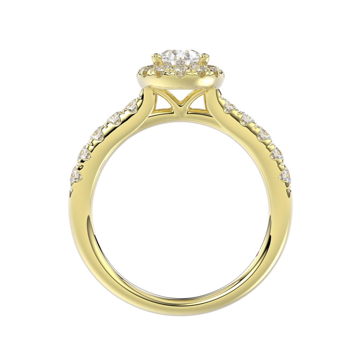 18K YELLOW GOLD 1 1/2CT ROUND/PEAR DIAMOND LADIES BRIDAL SET(CENTER STONE PEAR DIAMOND 3/4CT)