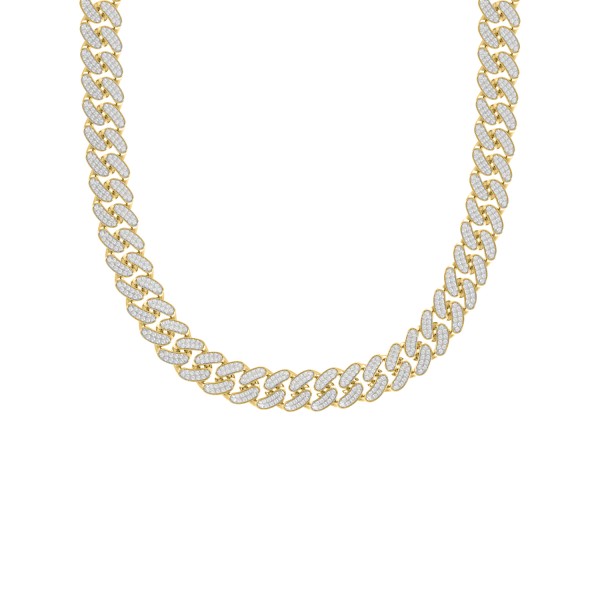 18K YELLOW GOLD 6 7/8CT ROUND DIAMOND LADIES NECKL...