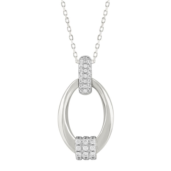 18K WHITE GOLD 1/4CT ROUND DIAMOND LADIES PENDANT ...