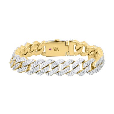 18K YELLOW GOLD 7 1/3CT ROUND DIAMOND LADIES BRACELET 