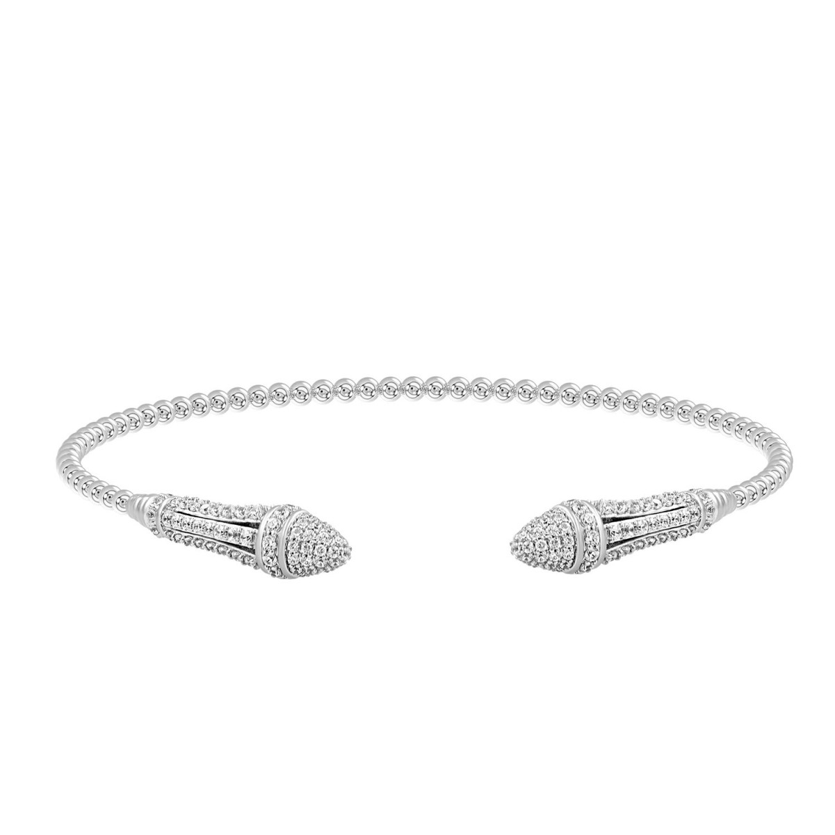 18K WHITE GOLD 1.00CT ROUND DIAMOND LADIES BANGLE