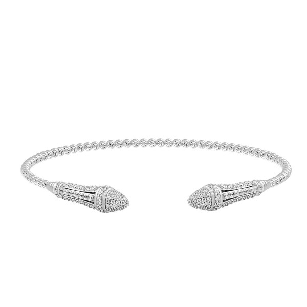 18K WHITE GOLD 1.00CT ROUND DIAMOND LADIES BANGLE...