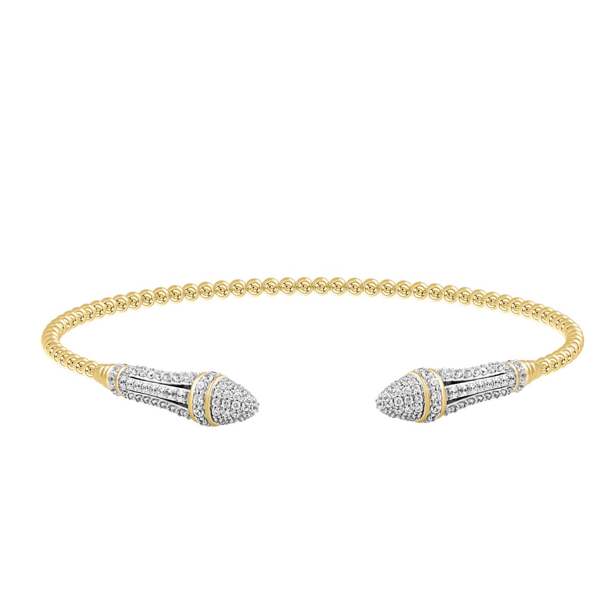 18K YELLOW GOLD 1.00CT ROUND DIAMOND LADIES BANGLE