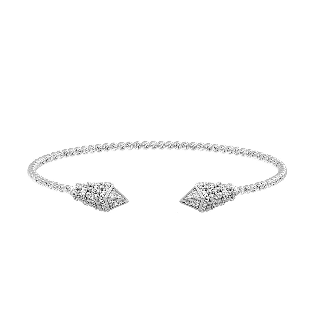 18K WHITE GOLD 1/2CT ROUND DIAMOND LADIES BANGLE