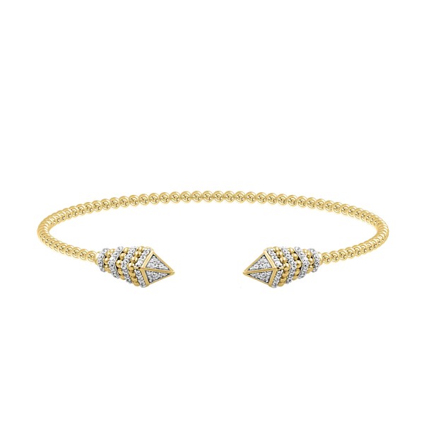 18K YELLOW GOLD 1/2CT ROUND DIAMOND LADIES BANGLE...