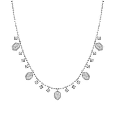 18K WHITE GOLD 1/2CT ROUND DIAMOND LADIES NECKLACE