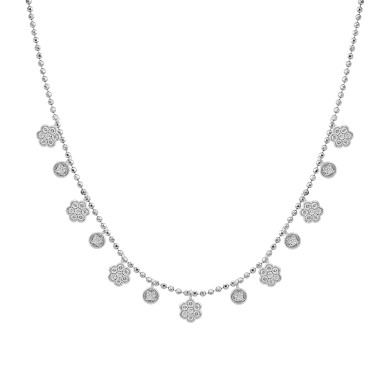 18K WHITE GOLD 1/2CT ROUND DIAMOND LADIES NECKLACE