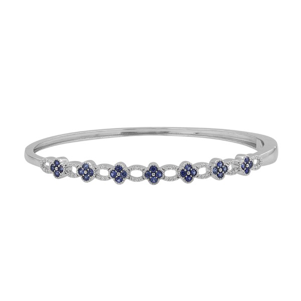 18K WHITE GOLD 1/5CT ROUND DIAMOND LADIES BANGLE...