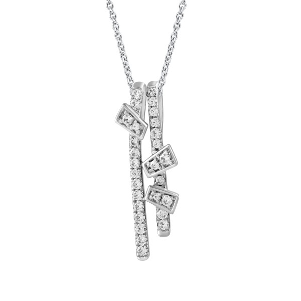 18K WHITE GOLD 1/5CT ROUND DIAMOND LADIES PENDANT...