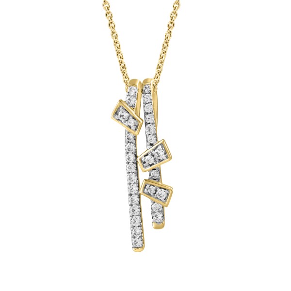 18K YELLOW GOLD 1/5CT ROUND DIAMOND LADIES PENDANT...