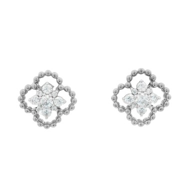 18K WHITE GOLD 1/3CT ROUND DIAMOND LADIES EARRINGS