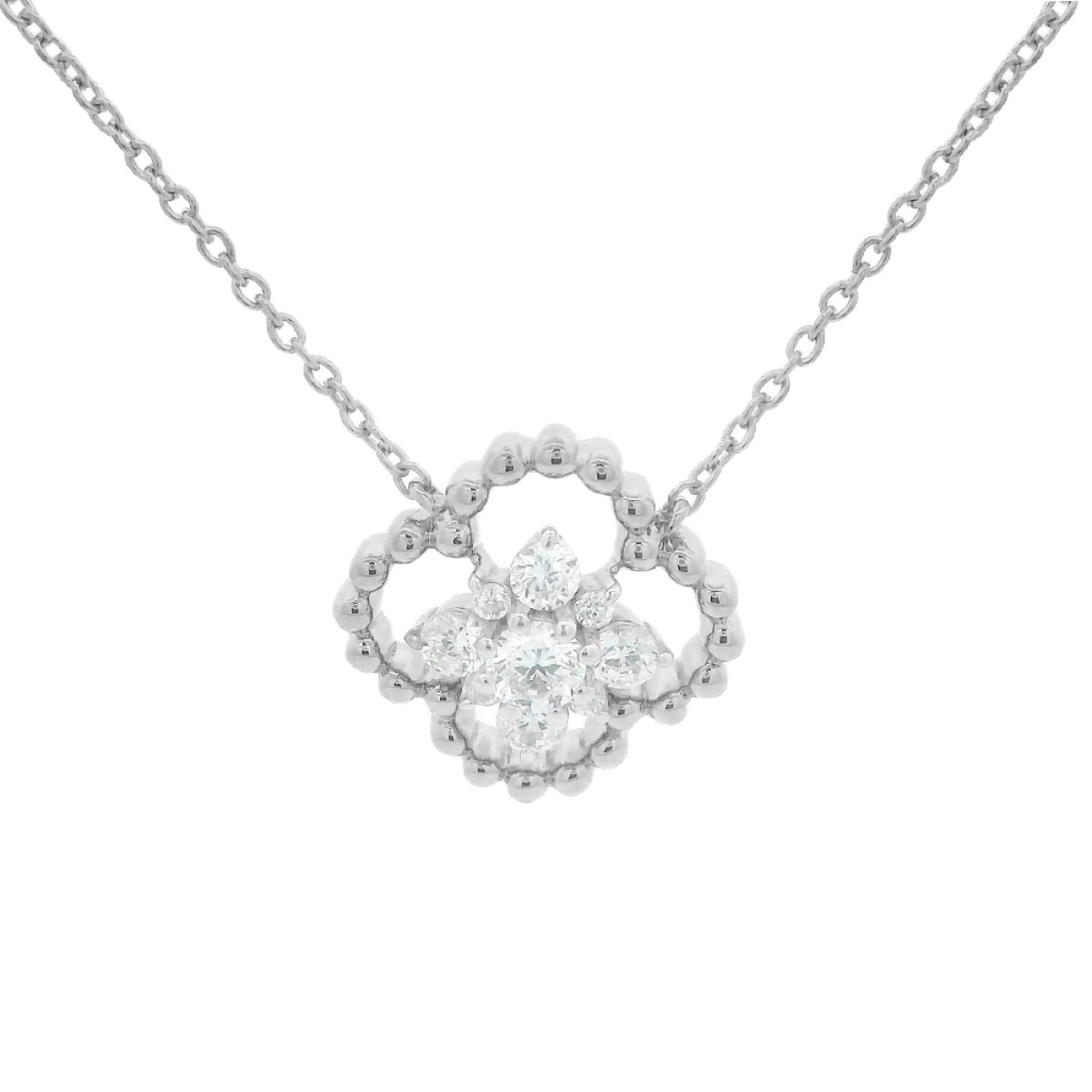 18K WHITE GOLD 1/4CT ROUND DIAMOND LADIES NECKLACE