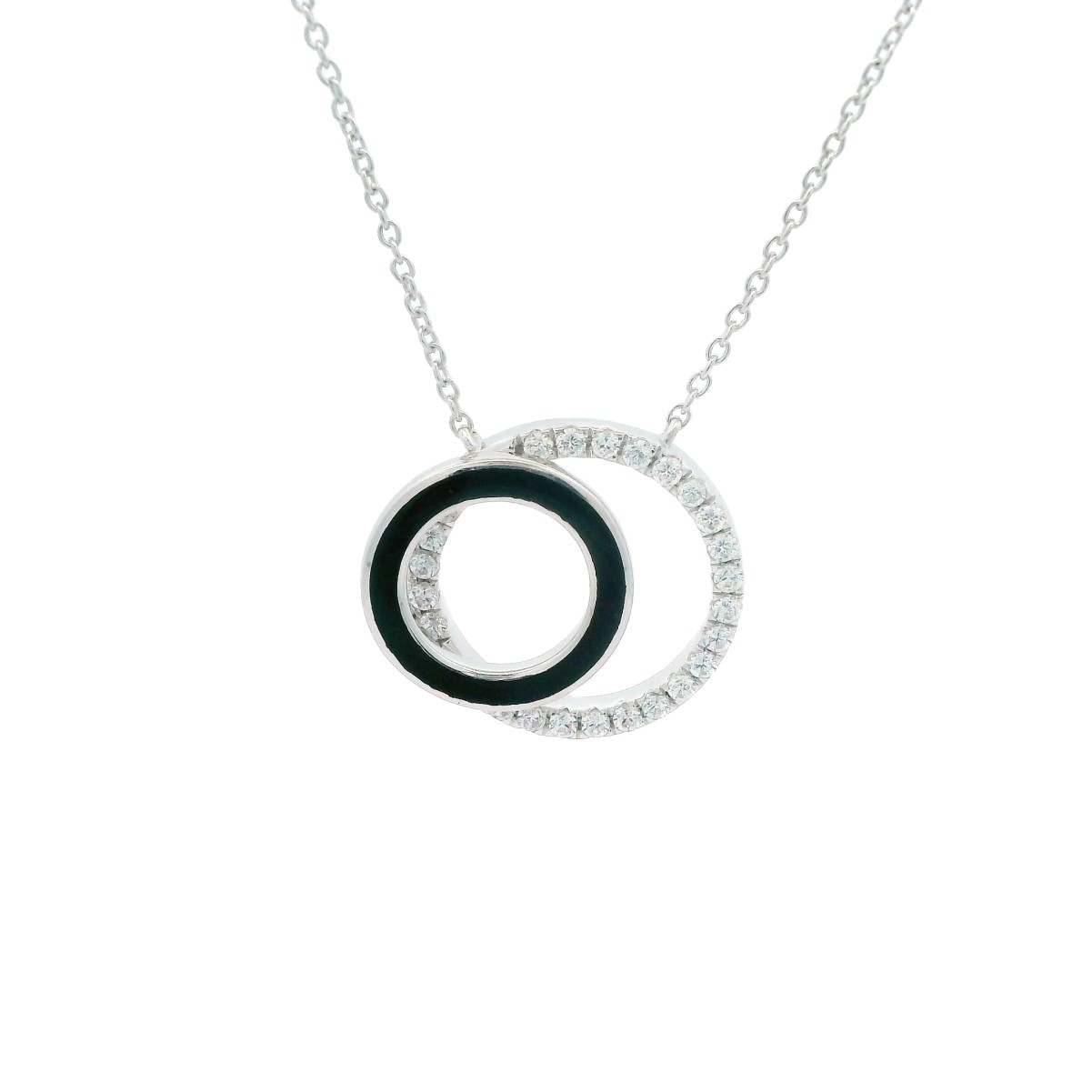 18K WHITE GOLD 1/5CT ROUND DIAMOND LADIES NECKLACE