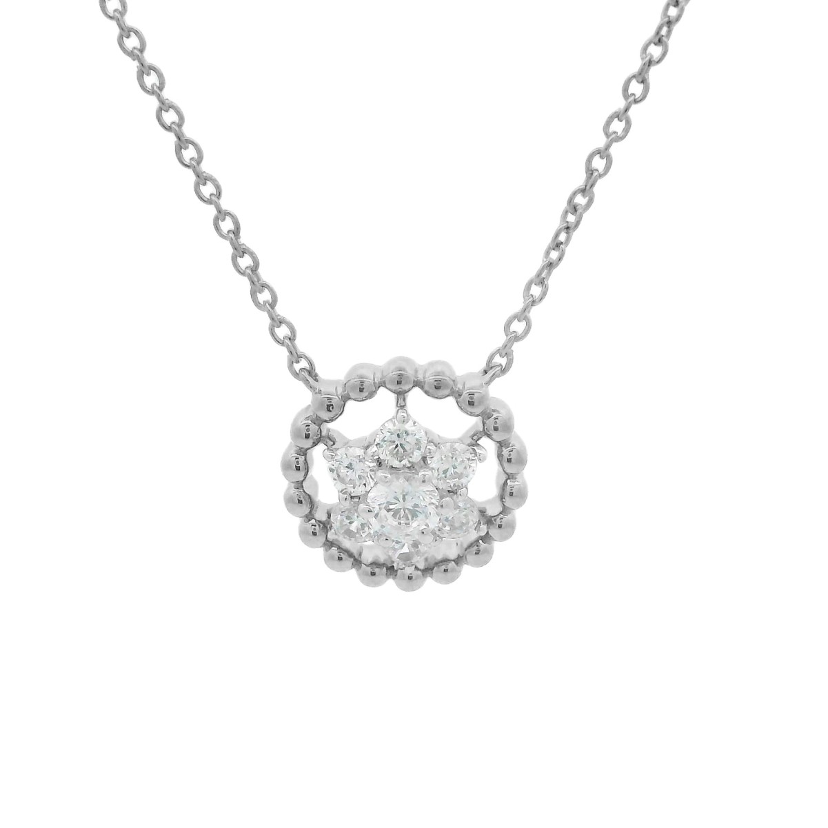 18K WHITE GOLD 1/4CT ROUND DIAMOND LADIES NECKLACE