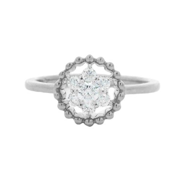 18K WHITE GOLD 1/4CT ROUND DIAMOND LADIES RING