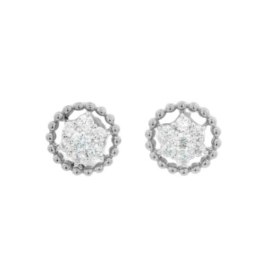 18K WHITE GOLD 1/3CT ROUND DIAMOND LADIES EARRINGS