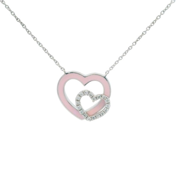 18K WHITE GOLD 1/6CT ROUND DIAMOND LADIES NECKLACE...